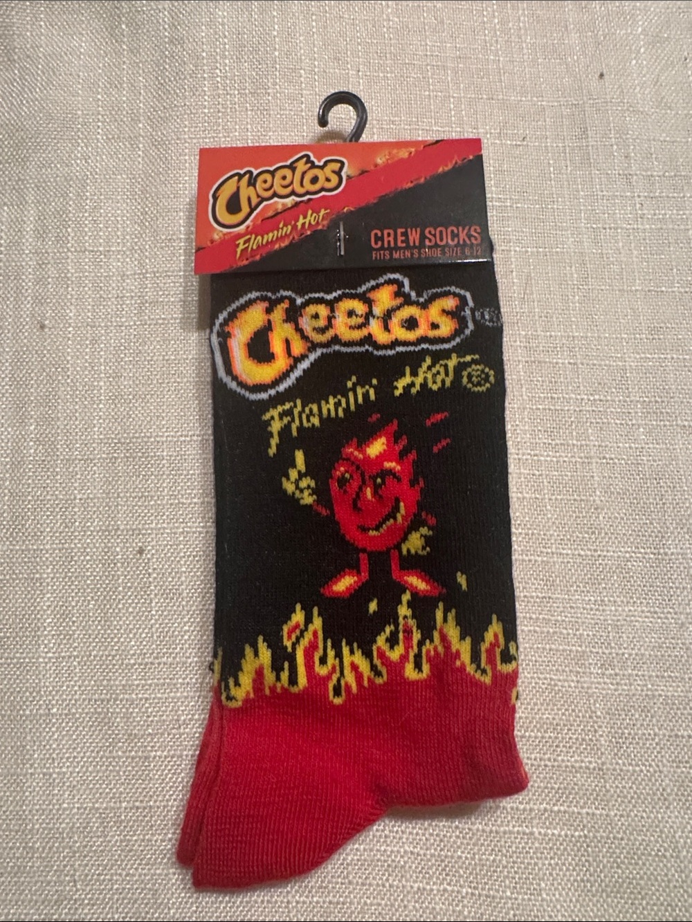 Cheetos Flamin' Hot Crew Socks - Black, Red, Yellow